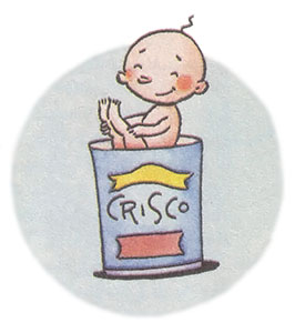 
Use vegetable shortening to treat diaper rash.
